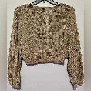 SHEIN Tan V-Neck Sweater Classic Knit